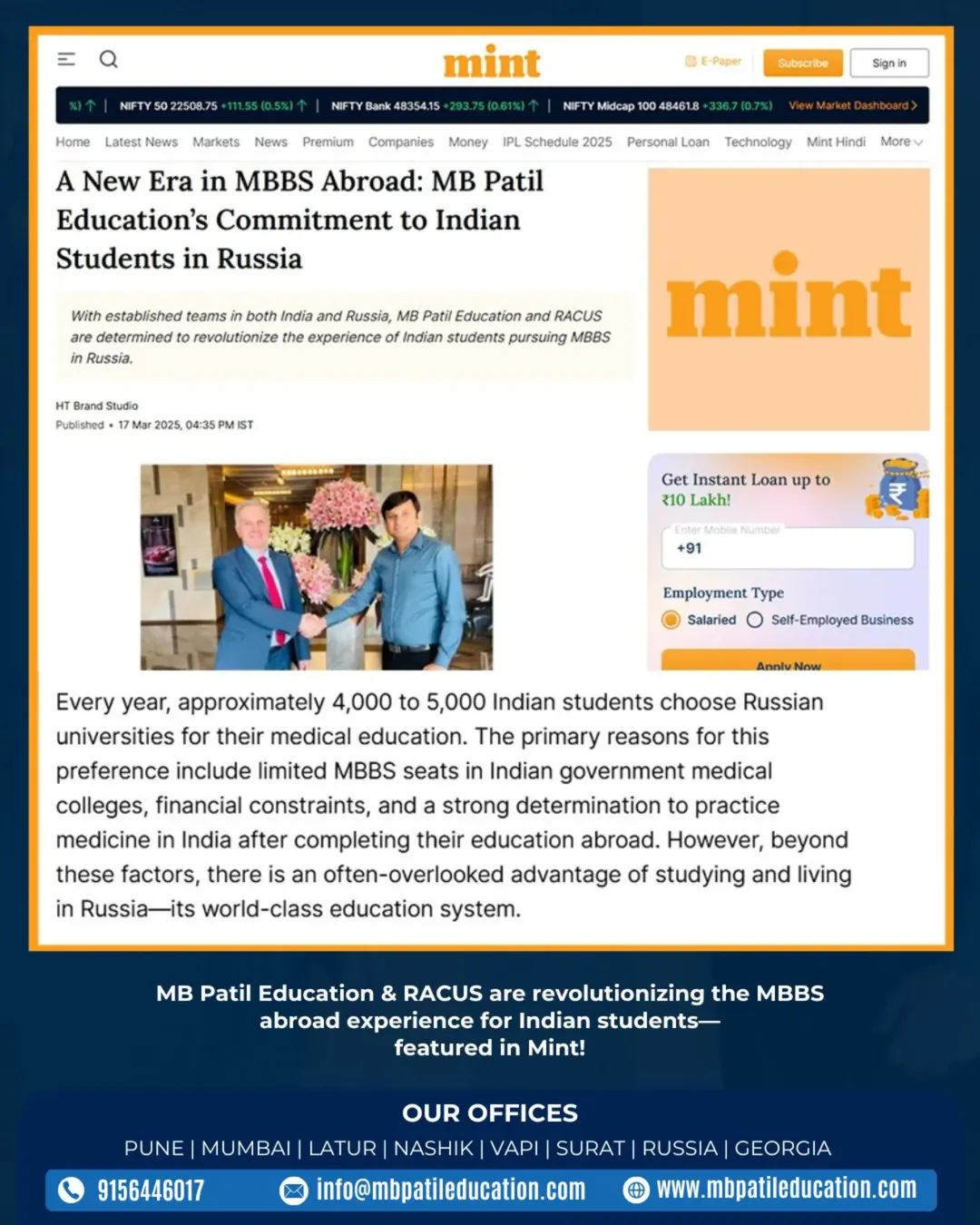 MB Patil Education is paving a new path for Indian students pursuing MBBS in Russia, in collaboration with RACUS. With world-class education and global opportu